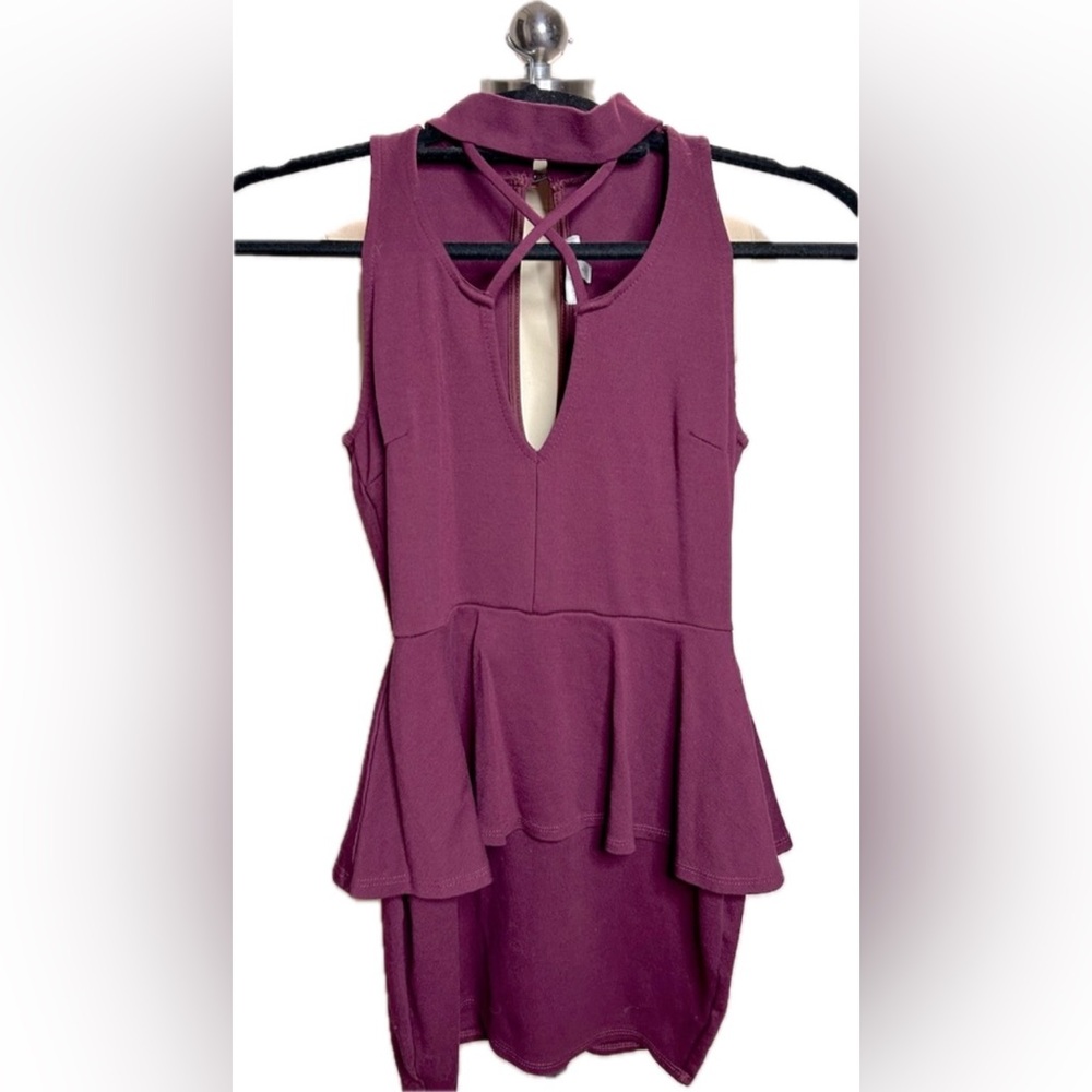 Charlotte Russe- Purple mini peplum dress. Small.